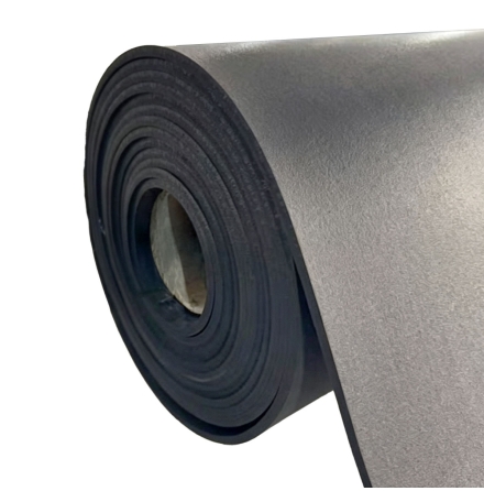 Gummigolv 6 mm p� rulle 1 x 8m/8 m�, Svart