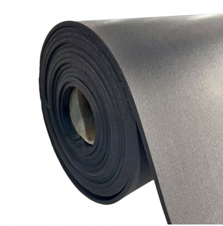 Gummigolv 8 mm p� rulle 1 x 10m/12 m�, Svart